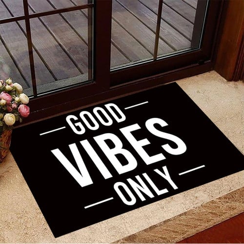 Good Vibes Only Doormat Indoor Outdoor Front Door Floor Mat Entrance Rug Carpet