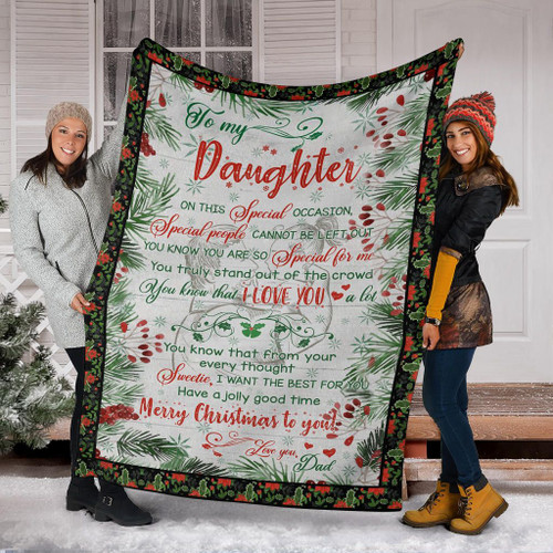 To My Daughter Fleece Blanket Daughter And Dad Tropical Blanket Birthday Gift For Daughter