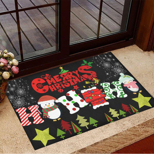 Penguin Merry Christmas Hohoho Doormat Decorative Door Mats Christmas Gifts