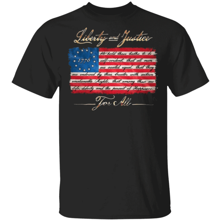 With Liberty And Justice For All Shirt American Flag T-Shirt Gift Ideas