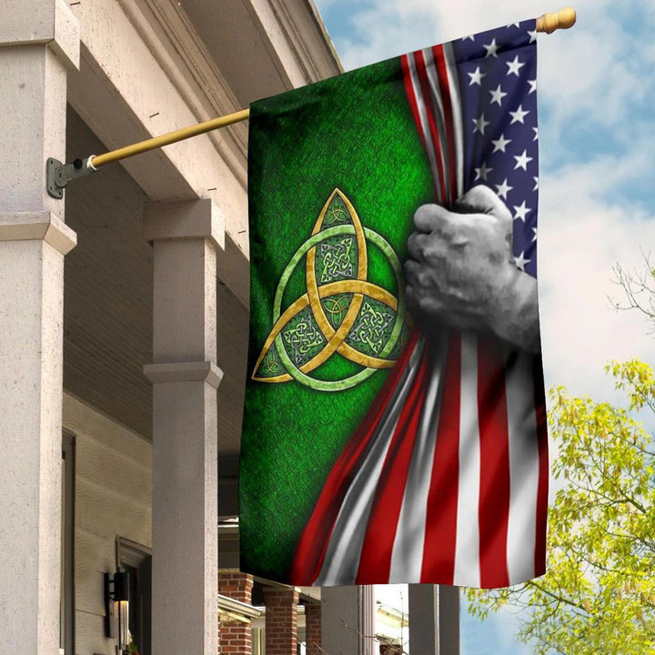 Irish Celtic Trinity Knot American Flag Shamrock Patriotic St Patrick's Day Irish Decor Gift
