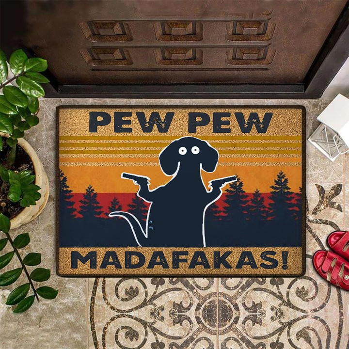 Dachshund Pew Pew Madafakas Doormat Funny Doormat Outdoor Entry Mat