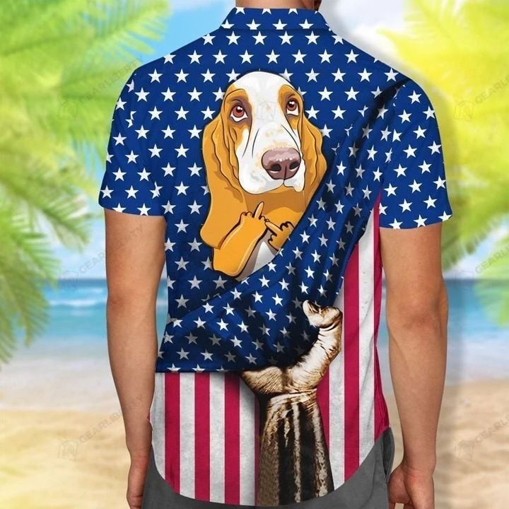 Basset Hound Hawaiian Shirt American Flag Shirt Endless Summer Shirt