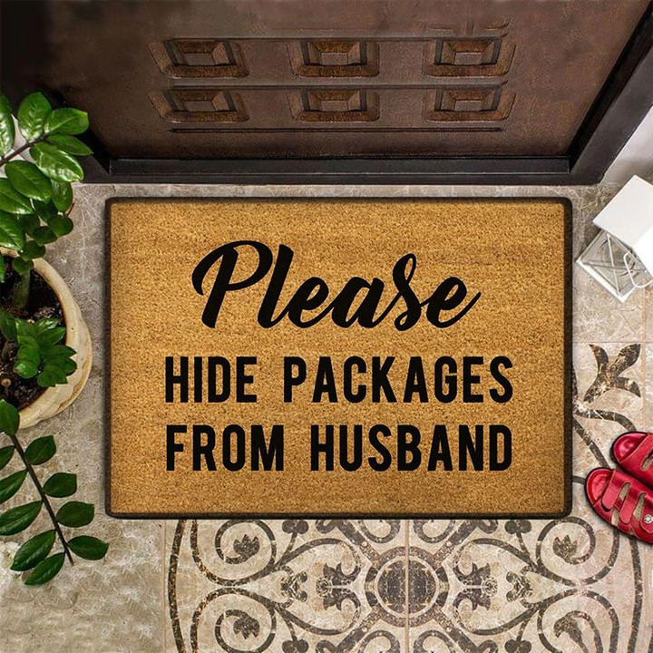 Please Hide Packages From My Husband Door Mat Funny Doormat Saying Hilarious Doormat For Sale