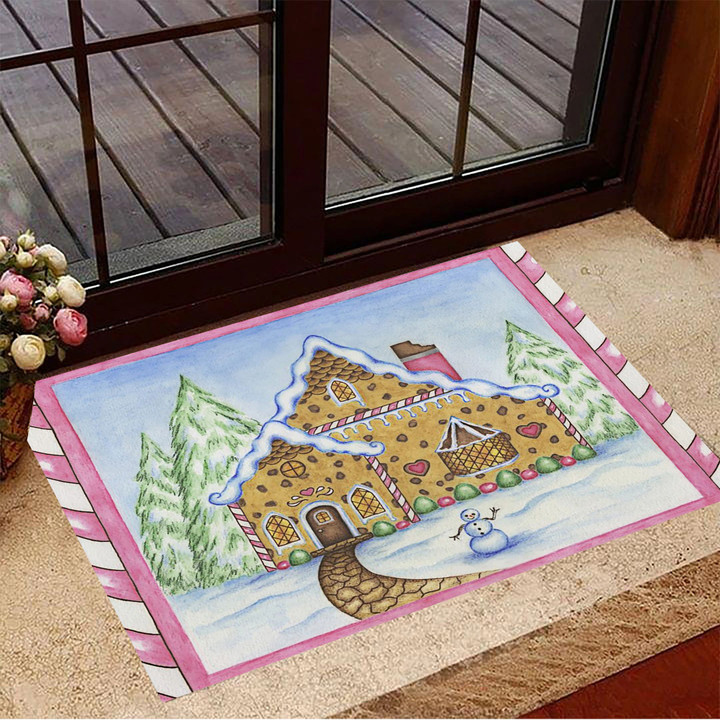Gingerbread House Doormat Snowman Cute Funny Christmas Doormat For Frontgate Mat