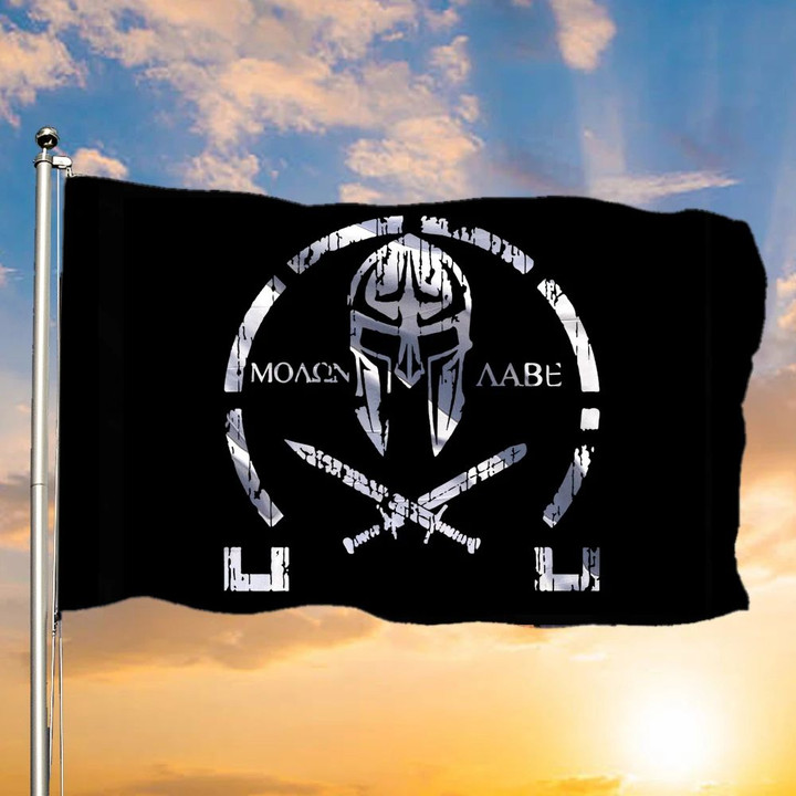 Molon Labe Flag Moaon Aabe Come And Take It Flag Vintage Indoor Outdoor Hanging