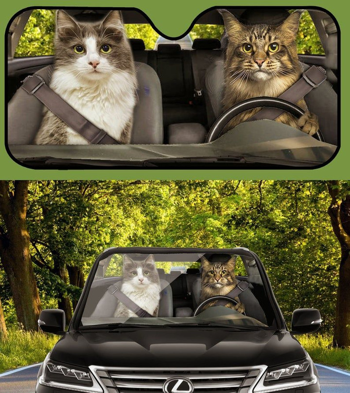 Cats Auto Sun Shade, Kitty, Meow, Car Sun Shade