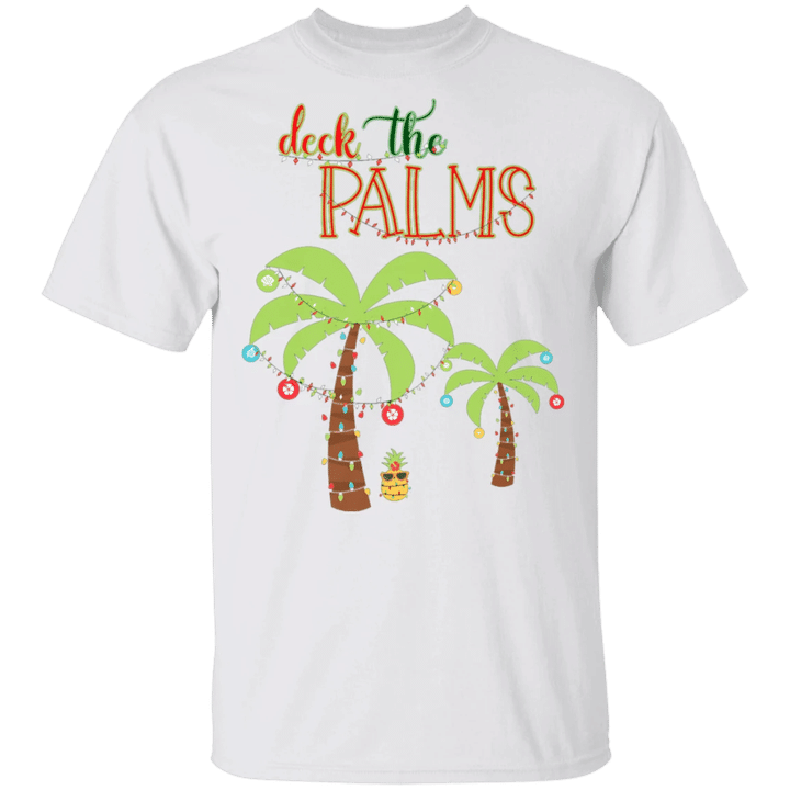 Tropical Christmas Shirt Deck The Palms Adult Christmas Shirt Gift For Men Woman