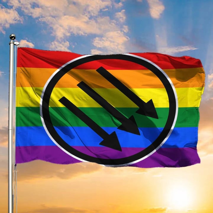 Three Narrows LGBT Pride Flag Iron Front Anti Homophobia Aktion Pride Merchandise