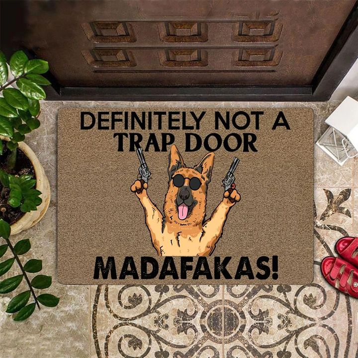 German Shepherd Madafakas Definitely Not A Trap Doormat Dog Doormat Funny Front Door Door