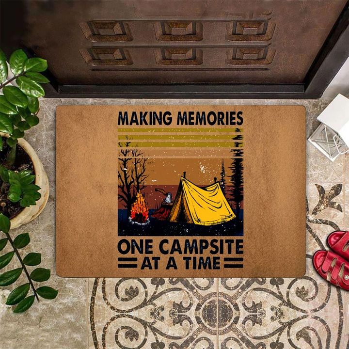 Making Memories One Campsite At A Time Doormat  Winter Doormat Indoor Outdoor Rv Door Mat