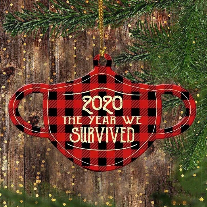 Mask Ornament We Survived 2020 Ornament Family Christmas Ornament Xmas Decorating Idea