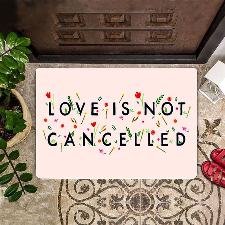 Love Is Not Cancelled Doormat Cute Welcome Mat Gift For Newly Married Couple