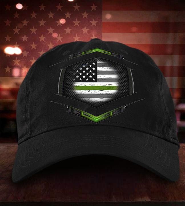 Thin Green Line US Flag Hat Vintage American Flag Cap Pride US Army Veterans Gift For Him - Pfyshop.com
