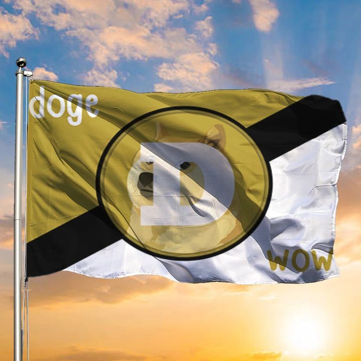 Dogecoin Flag Elon Musk Doge Meme Flag Gift For Dogecoin Holder
