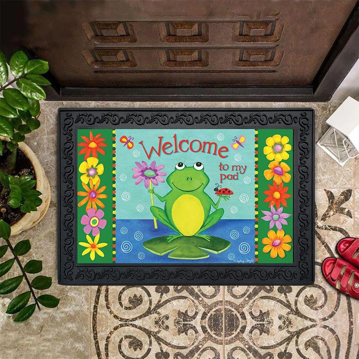 Frog Doormat Welcome To My Pad Cute Outdoor Frontgate Doormat Kid Home Decor