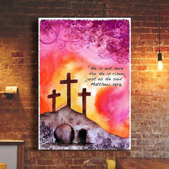 He Is Risen Easter Poster Easter Contemporary Christian Wall Art Religious Easter Decor