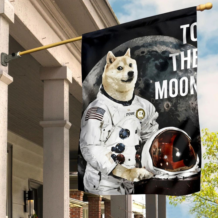 Dogecoin Flag Hodl To The Moon Crypto Hanging Decoration Doge Meme Flag