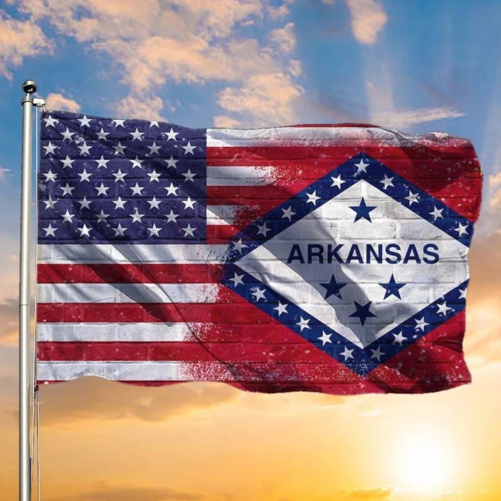 Arkansas State Flag American Flag U.S Patriotic Arkansas Resident House Decorating