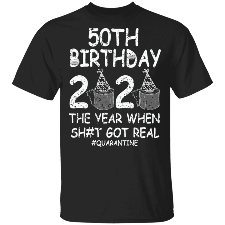 50th Birthday Quarantined 2020 T-Shirt Toilet Paper Funny Graphic Tee Birthday Gift For Grandpa - Pfyshop.com