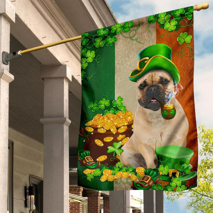 Frenchie Shamrock Irish Flag Glover St Patrick's Day Banner St Patty's Day Decorations