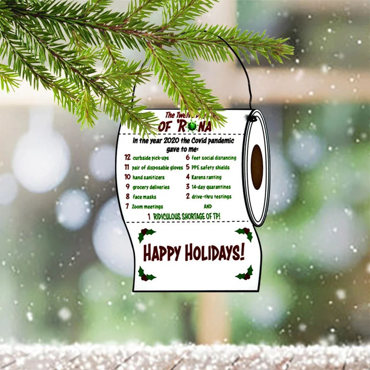 Toilet Paper Christmas Ornament Happy Holiday 12 Days Of Corona Outdoor Ornaments For Tree