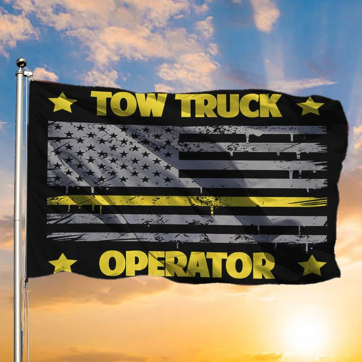 Thin Yellow Line Flag Old Retro Tow Truck Operator American Flag With Yellow Trip