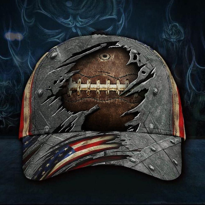 Rugby Ball Hat 3D Vintage Old Retro American Flag Cap For Men Rugby Ball Sport Lovers - Pfyshop.com