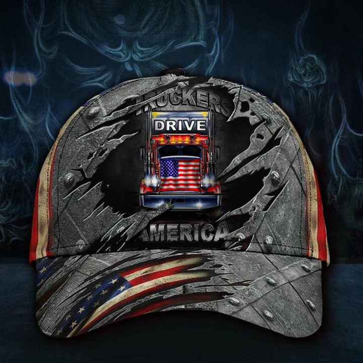 Truckers Drive America Hat 3D Printed Vintage Men's Cap For Truck Driver Father's Day Gift Idea - Pfyshop.com