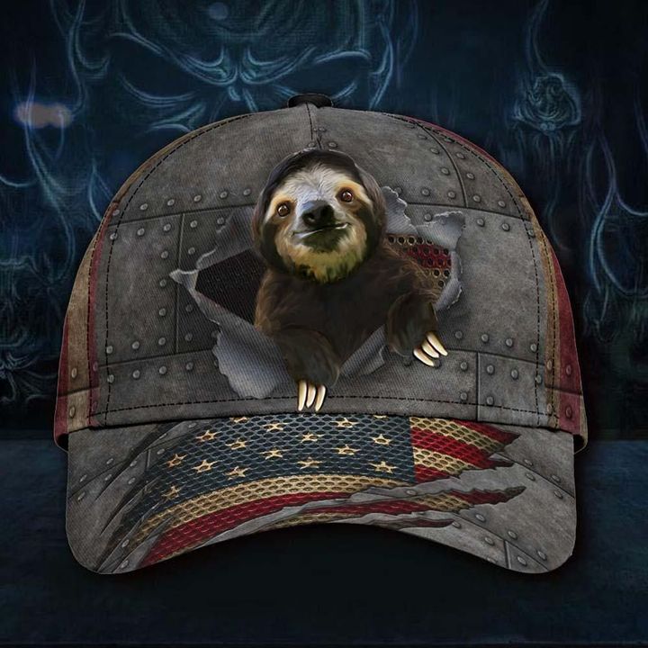 Sloth American Flag Hat 3D Print Vintage Old Retro Gift Idea For Brothers - Pfyshop.com