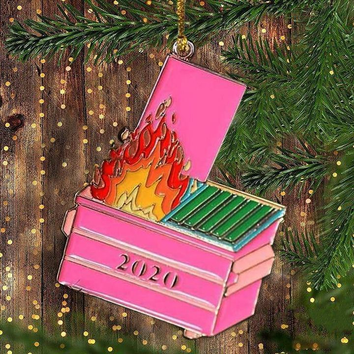 2020 Dumpster Fire Ornament Funny Dumpster Fire Meme Ornament Christmas Tree Decor - Pfyshop.com