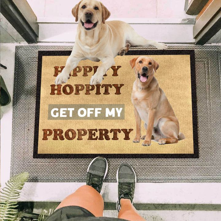 Labrador Hippity Hoppity Get Off My Property Doormat Cute Dog Door Mat Housewarming Gifts
