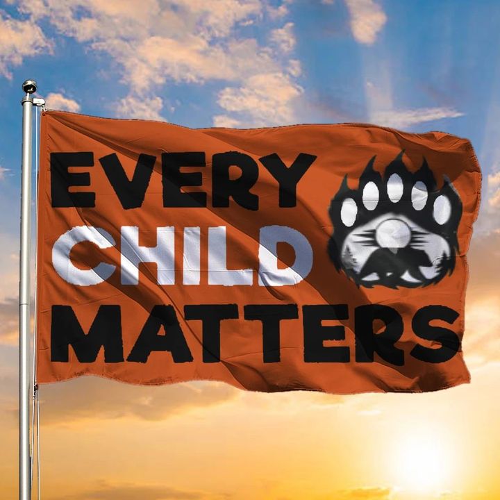 Every Child Matters Flag Paws Orange Flag For Canada Day Front Door Decor Ideas