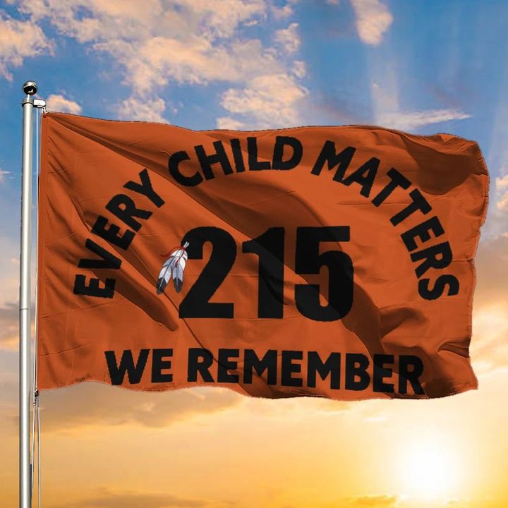 Orange Canadian Flag Every Child Matters 215 We Remember Flag Outdoor Garden Decor
