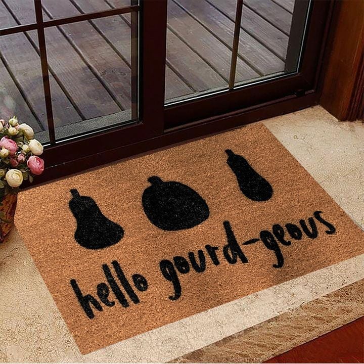 Hello Gourd Geous Doormat Pumpkin Autumn Doormat Funny Housewarming Gift