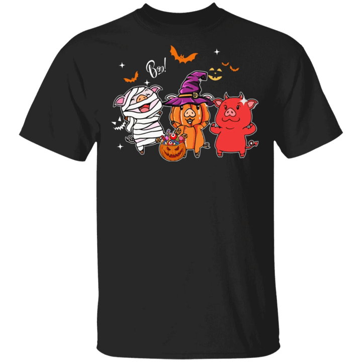 Cute Pig Pumpkin Halloween Costume Funny T-Shirt Gift Idea For Sister Brother Pig Lover