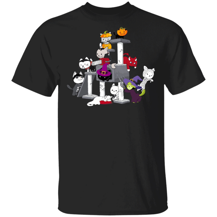 Cat Have Fun On Halloween T-Shirt Funny Cute Cat Graphic Present Costume For Halloween Festival