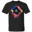 Pennsylvania Heartbeat Inside American Flag T-Shirt Cool 4th Of July - Juneteenth Shirts