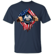 Louisiana Heartbeat Inside American Flag T-Shirt Old Navy American Flag Shirt Patriotic