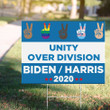 Unity Over Division Biden Harris 2020 Lawn Sign LGBT Anti Racism Trump Sucker Vote Biden Sign