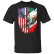 Mexican American Half Mexico Half America Flag T-Shirt Fourth Of July Shirt