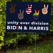 Unity Over Division Biden And Harris Yard Sign Patriotic LGBT Voters Biden Political Sign BLM