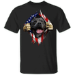 Pitbull Inside American Flag T-Shirt 4th Of July Flag Patriotic Gift For Dog Lovers.