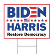 Biden Harris Restore Democracy Yard Sign Democratic Party Vote Biden Campaign President Elect Yard Sign