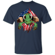 Turtle Heartbeat Inside American Flag T-Shirt American Pride Cute Fourth Of July Shirts