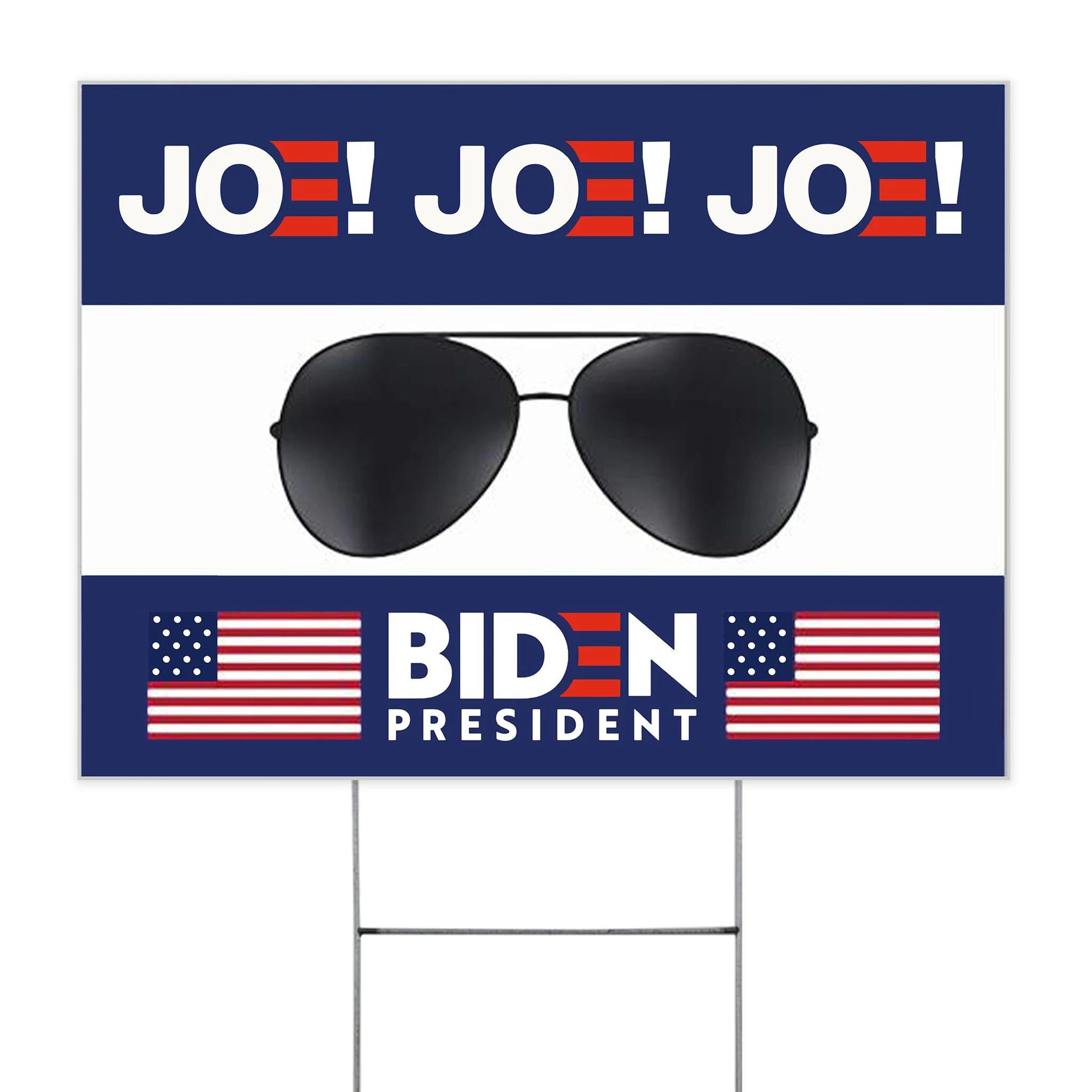Joe Joe Joe Biden President Sunglasses American Flag Yard Sign Biden Supporter Political Elect