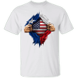 American Flag Inside Texas Heartbeat T-Shirt Cute patriotic Shirt