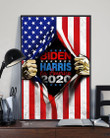 Biden Harris For America 2020 Inside American Flag Poster Joe Biden Fans Gift Home Decor