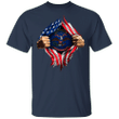 North Dakota Heartbeat Inside American Flag T-Shirt Fourth Of July Shirt Ideas