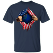 Nevada Heartbeat Inside American Flag Shirt Fourth Of July Mens And Womens T-Shirts